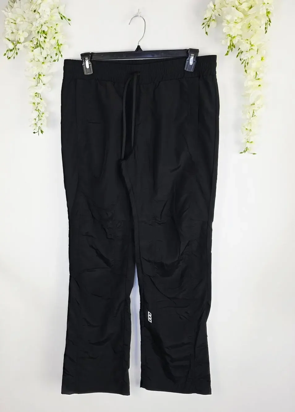 Lorna Jane Track Pants Large Black Drawstring Athletic Athleisure Y2K Gorpcore